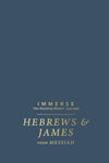 Book cover of 'Hebrews & James' from 'Immerse: The Reading Bible Journals' on a blue background