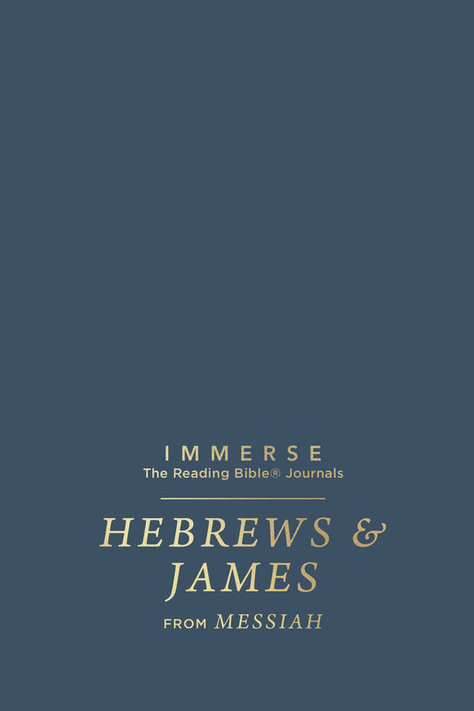 Book cover of 'Hebrews & James' from 'Immerse: The Reading Bible Journals' on a blue background