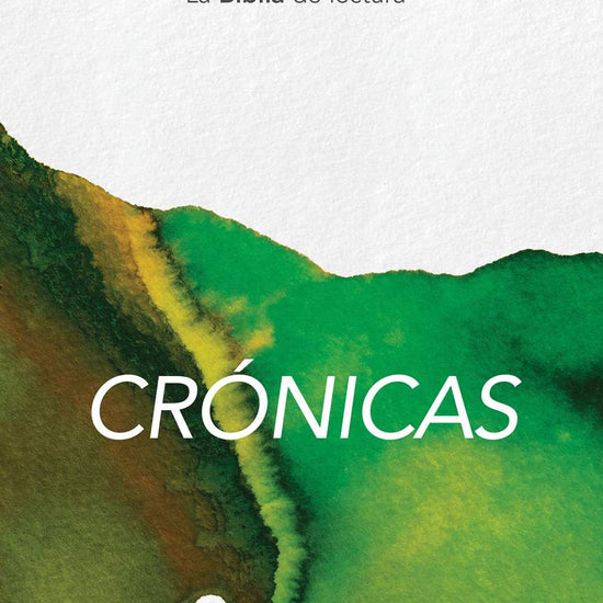 Portada del libro INMERSIÓN La Biblia de lectura CRÓNICAS con fondo abstracto en tonos verdes y marrones.