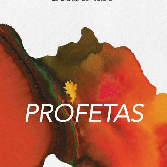 Portada del libro “Inmersión: Profetas – La Biblia de lectura” con diseño artístico en tonos naranjas sobre fondo blanco.