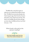 Text page explaining the importance of the Bible, with a discussion question and a short rhyming prayer thanking God for His true words.