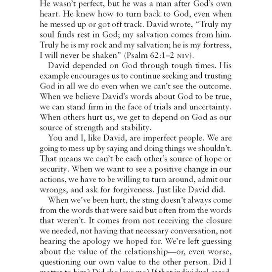 Text page from the book He's Still Good by Katie Dietz in the God Hears Her Collection of Our Daily Bread Publishing on a white background.
