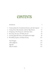 Table of contents 'Becoming Who God Says I Am' by Lina AbuJamra published by Our Daily Bread Publishing with chapters including "tearing down false identities with Tori Hope Petersen."