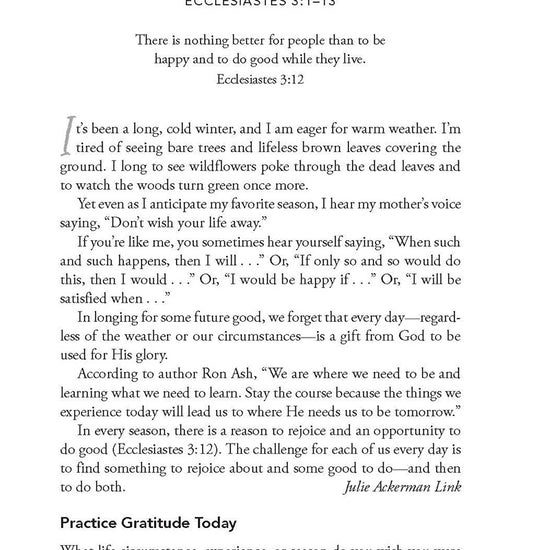 Devotional from Mach 20 entitled Longing for Spring in  'Count Your Blessings: 365-Day Devotional" book from Our Daily Bread Ministries