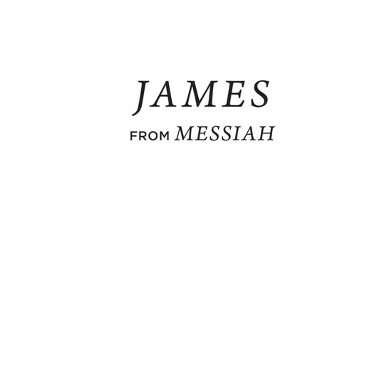 Text 'JAMES FROM MESSIAH' on a white background in 'Hebrews & James' from 'Immerse: The Reading Bible Journals'