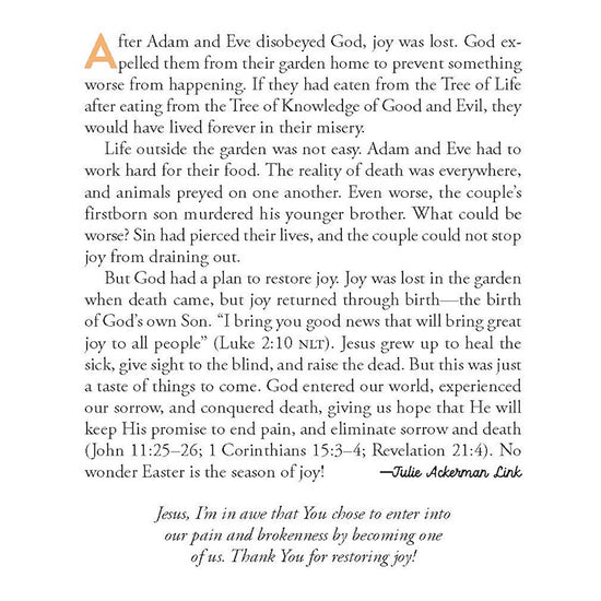 Evening devotional entitled Restoring Joy from A Joyful Easter devotional book by Our Daily Bread Publishing