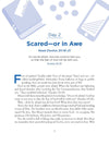 Chapter entitled "Scared or in Awe" in the book 'Moments with God for Teens' by Our Daily Bread Ministries on a white background with graphics of a phone and book