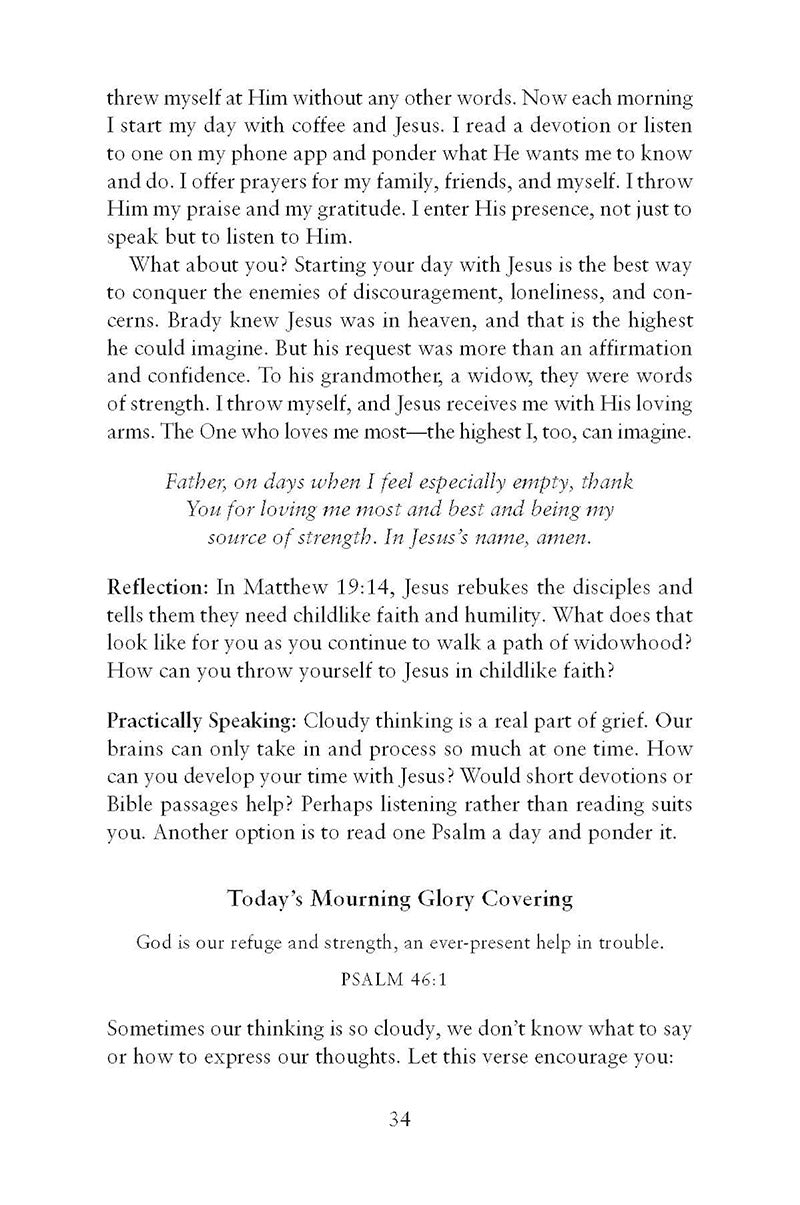 Text page with reflective and inspirational quotes on a white background from the book 'mourning glories' by Marilyn Nutter