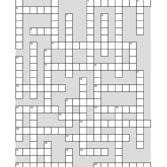 Crossword puzzle grid on a white background in Search the Scriptures: Galatians, Ephesians, Philippian & Colossians, a word find book by Our Daily Bread Ministries.