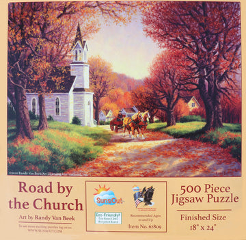 Road by the Church - 500 Piece Jigsaw Puzzle