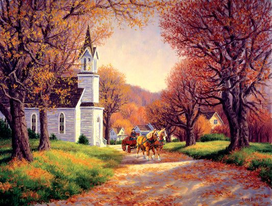 Road by the Church - 500 Piece Jigsaw Puzzle
