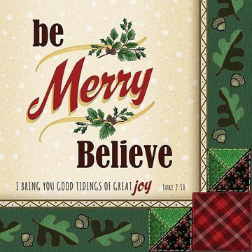 Napkin: Be Merry, Believe (Christmas)