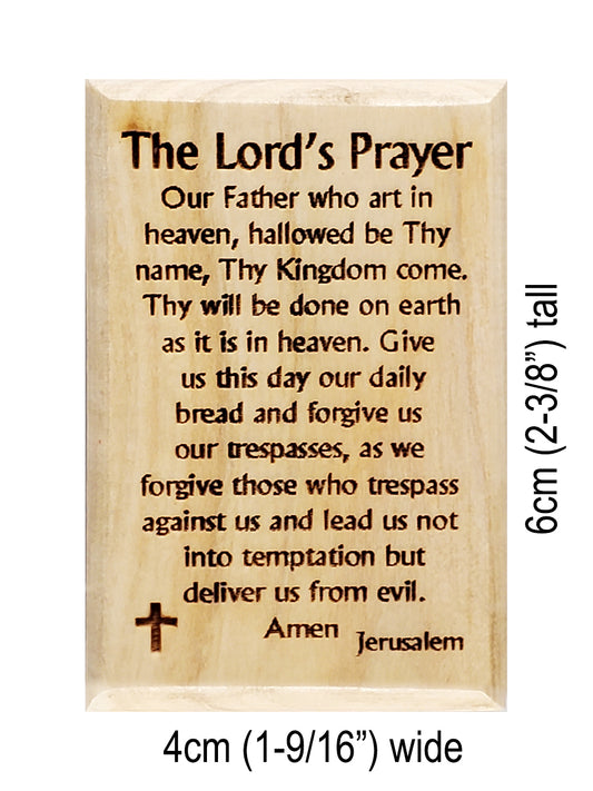 Lord's Prayer Olive Wood Magnet
